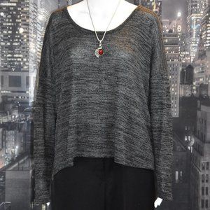 Old Navy sz XL Gray Long Sleeve Knit Casual Top "Black Jack"